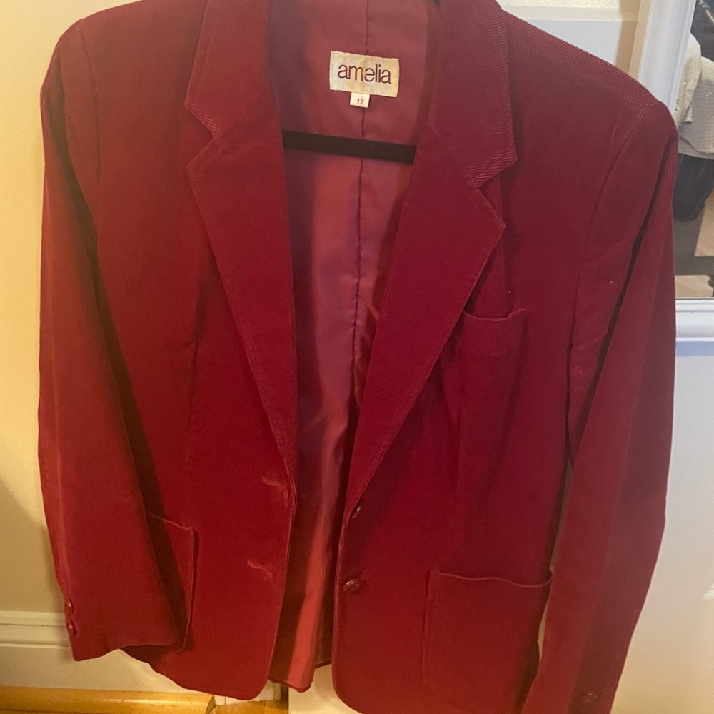 Red suit jacket